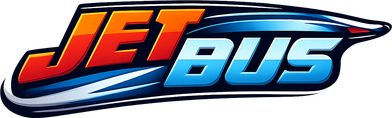 jet bus গোলাপি নীল ব্র্যান্ড লোগো
